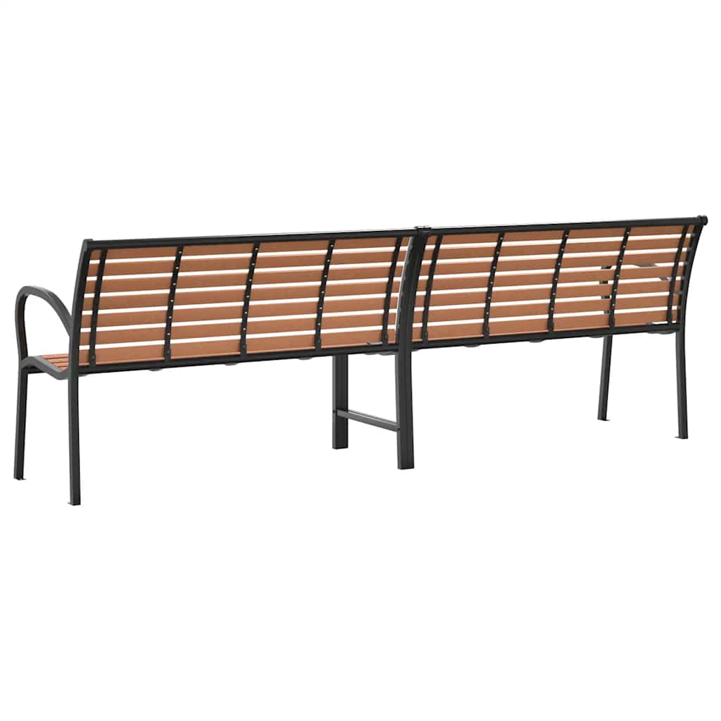 Tuinbank 231 cm hout en gepoedercoat staal bruin