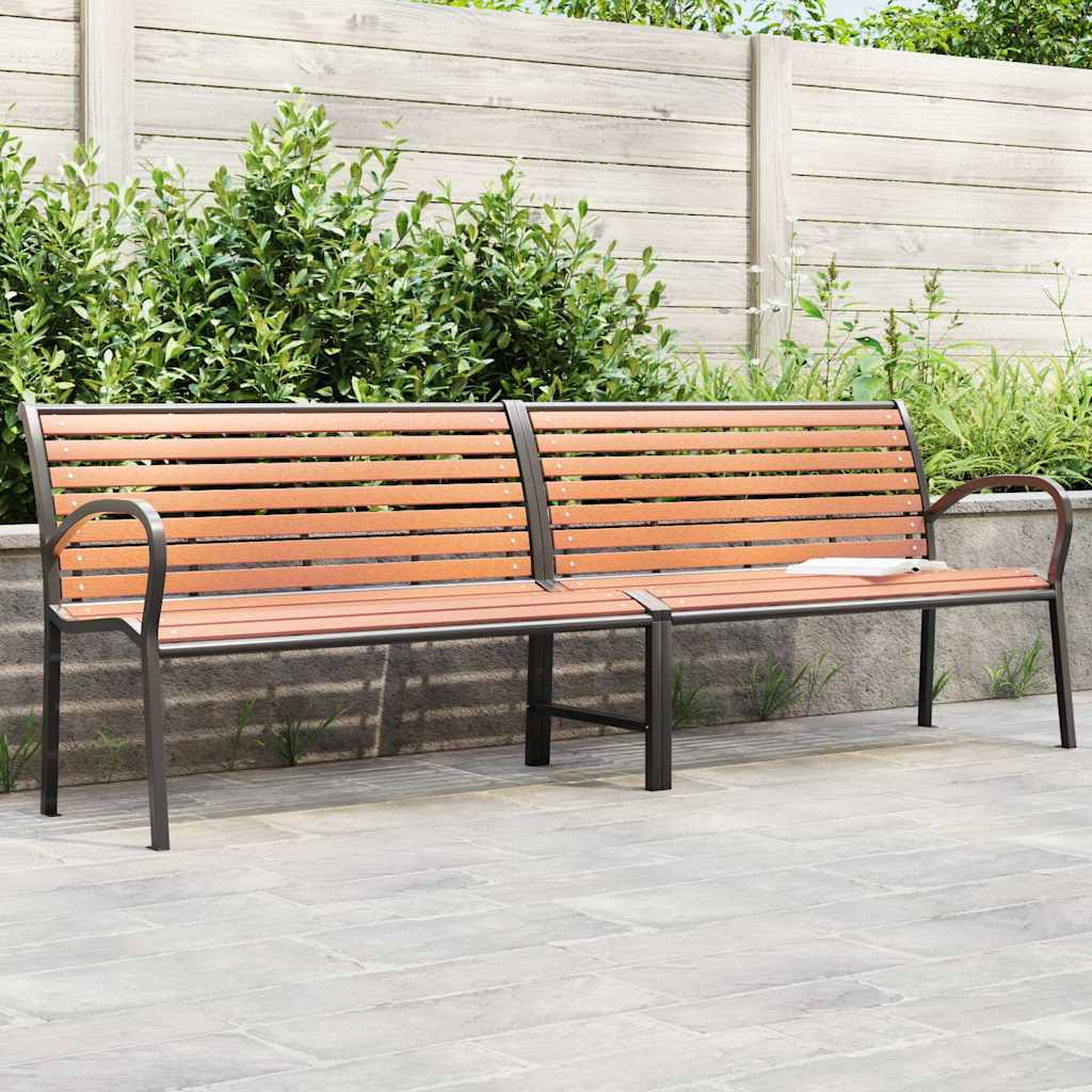 Tuinbank 231 cm hout en gepoedercoat staal bruin