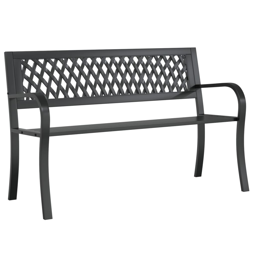 Tuinbank 120 cm staal zwart