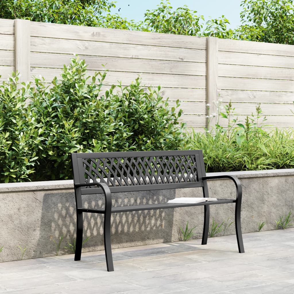 Tuinbank 120 cm staal zwart