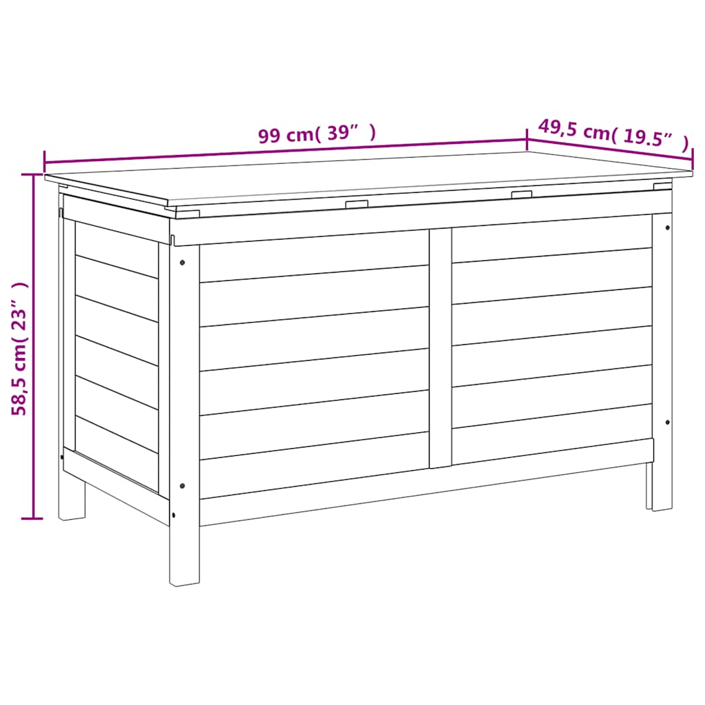 Tuinbox 99x49,5x58,5 cm massief vurenhout