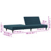Slaapbank 2-zits fluweel blauw