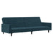 Slaapbank 2-zits fluweel blauw