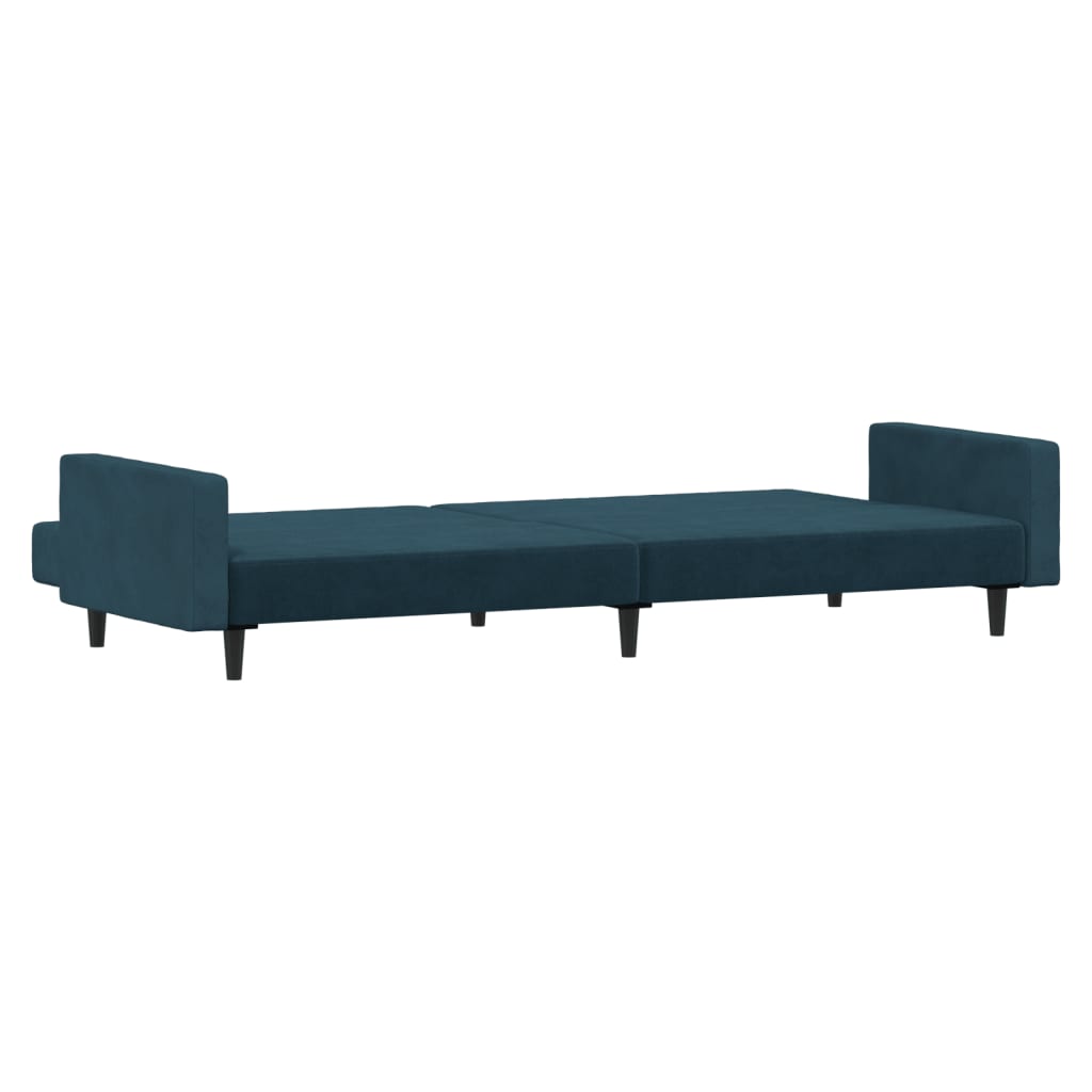Slaapbank 2-zits fluweel blauw