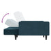 Slaapbank 2-zits fluweel blauw
