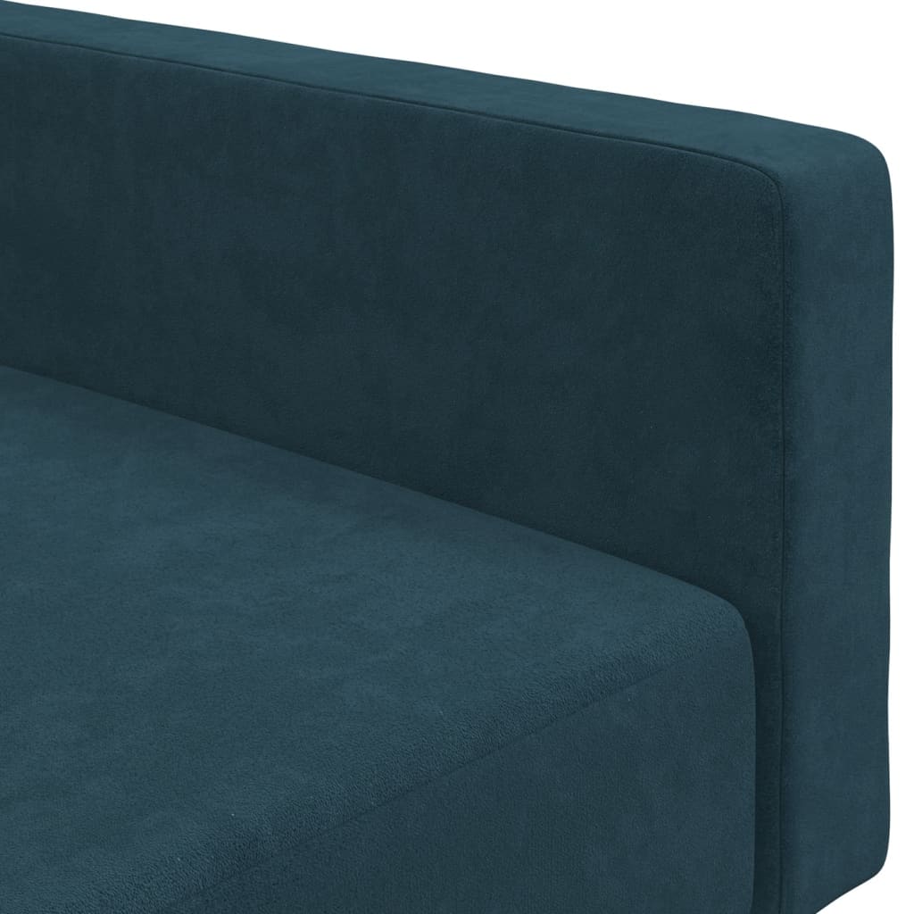 Slaapbank 2-zits fluweel blauw
