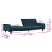 Slaapbank 2-zits fluweel blauw