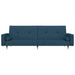 Slaapbank 2-zits met 2 kussens fluweel blauw