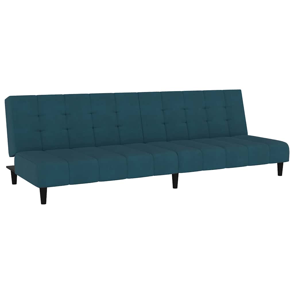Slaapbank 2-zits fluweel blauw