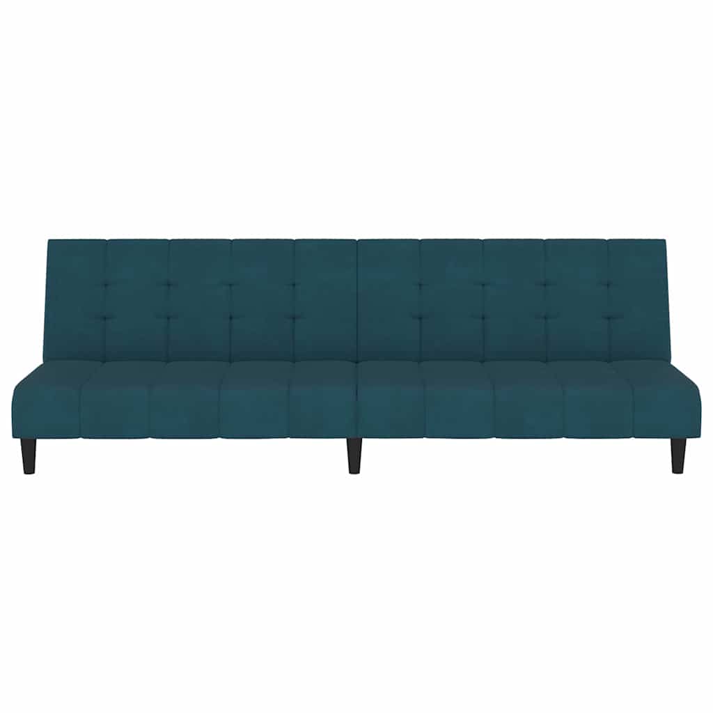 Slaapbank 2-zits fluweel blauw