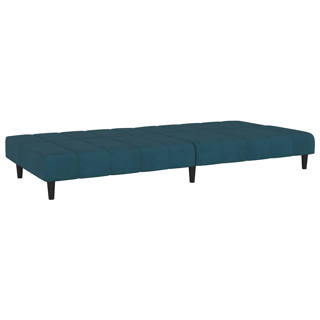 Slaapbank 2-zits fluweel blauw