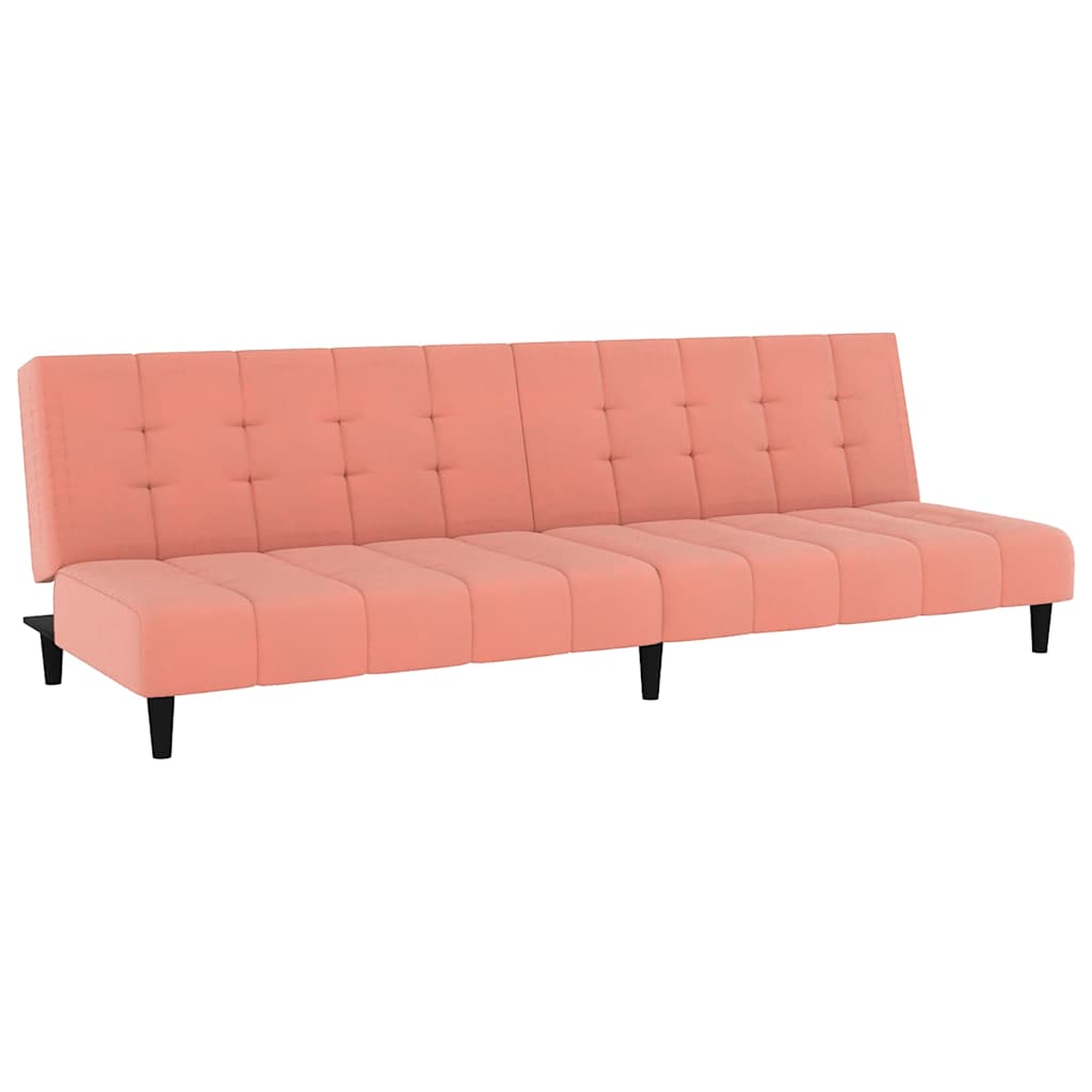Slaapbank 2-zits fluweel roze