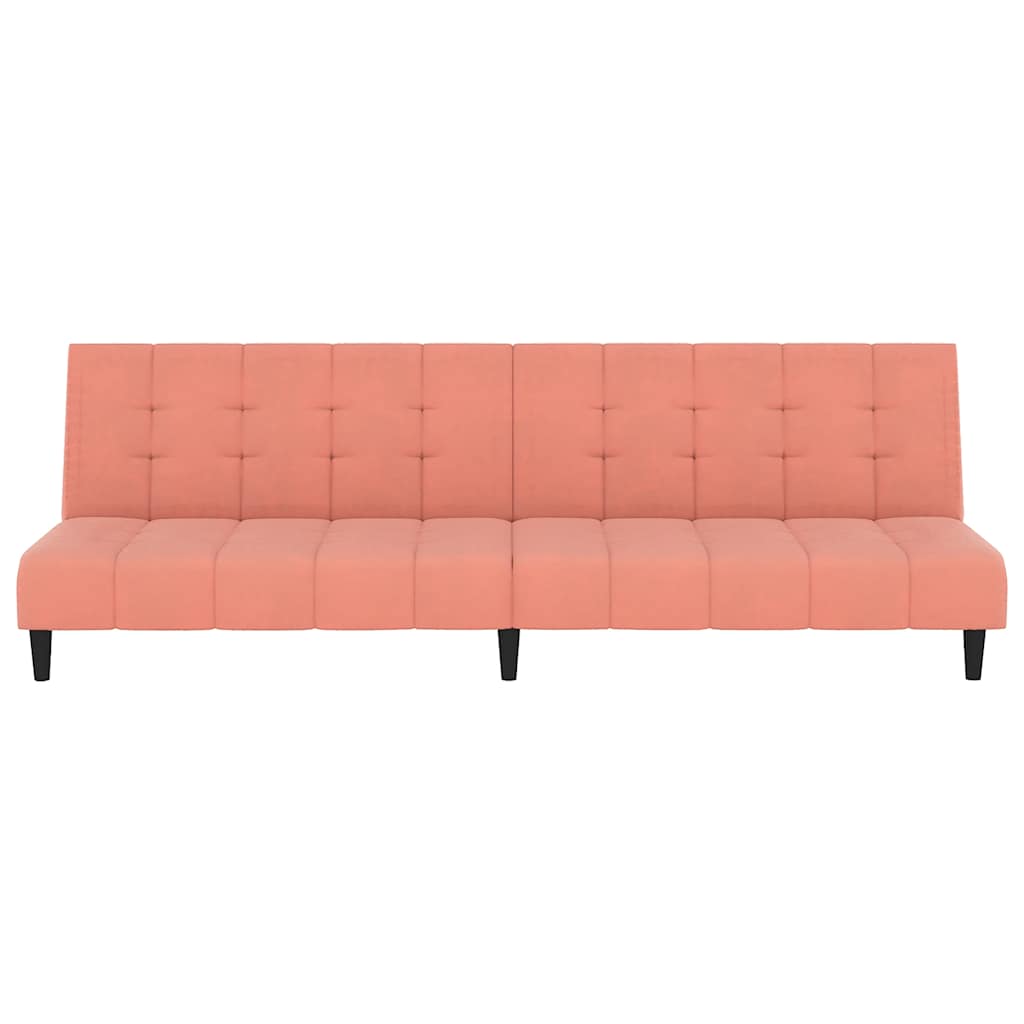 Slaapbank 2-zits fluweel roze