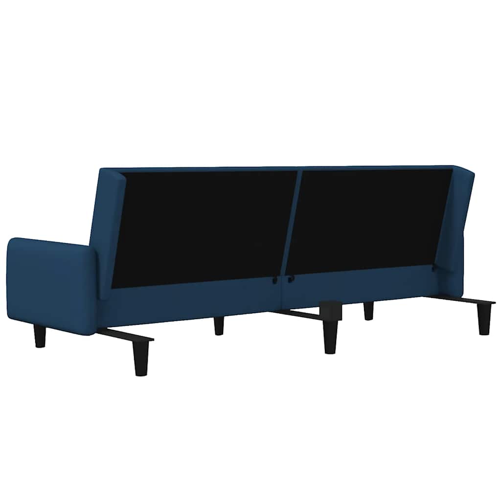 Slaapbank 2-zits fluweel blauw