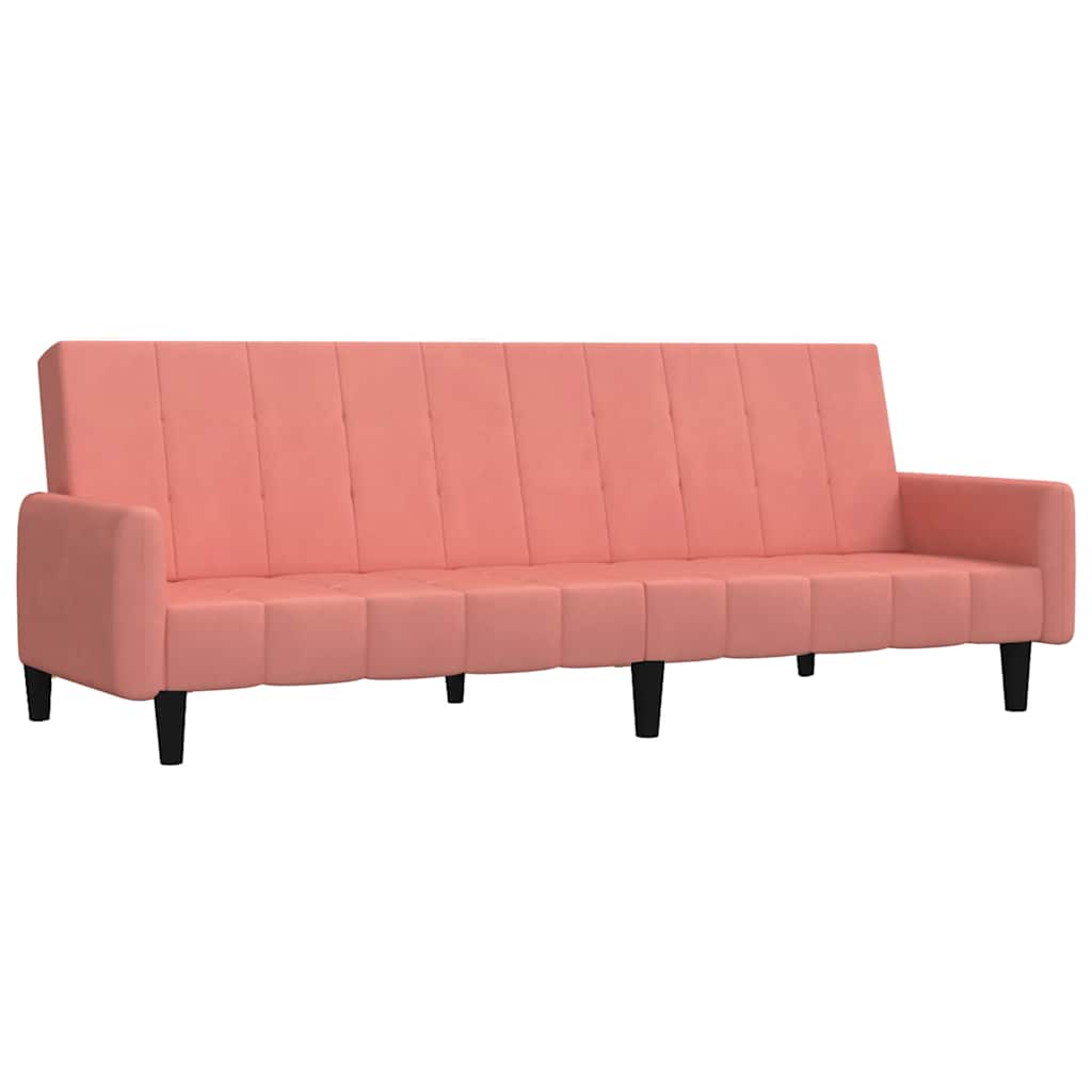 Slaapbank 2-zits fluweel roze