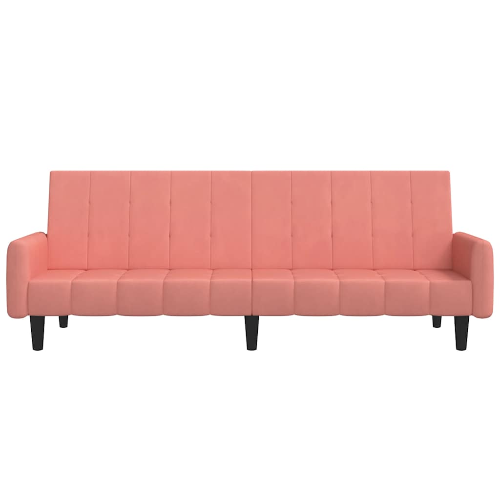 Slaapbank 2-zits fluweel roze