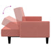 Slaapbank 2-zits fluweel roze