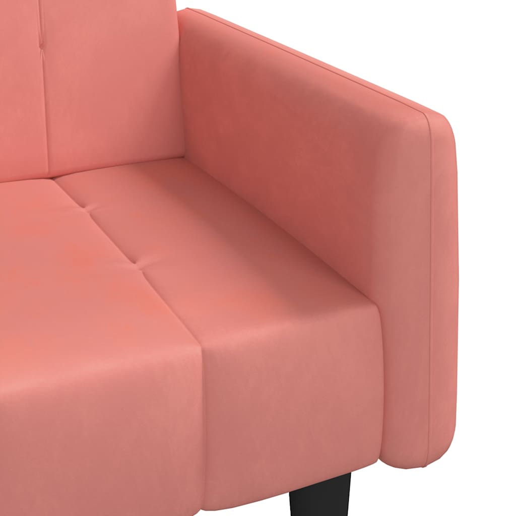 Slaapbank 2-zits fluweel roze