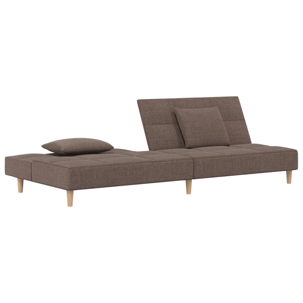 Slaapbank 2-zits met 2 kussens stof taupe