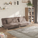 Slaapbank 2-zits met 2 kussens stof taupe