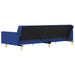 Slaapbank 2-zits met 2 kussens stof blauw