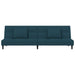 Slaapbank 2-zits met 2 kussens fluweel blauw