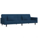 Slaapbank 2-zits met 2 kussens fluweel blauw