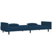 Slaapbank 2-zits met 2 kussens fluweel blauw