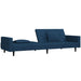 Slaapbank 2-zits met 2 kussens fluweel blauw