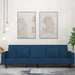 Slaapbank 2-zits met 2 kussens fluweel blauw