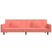 Slaapbank 2-zits met 2 kussens fluweel roze