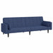 Slaapbank 2-zits met 2 kussens stof blauw