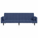 Slaapbank 2-zits met 2 kussens stof blauw