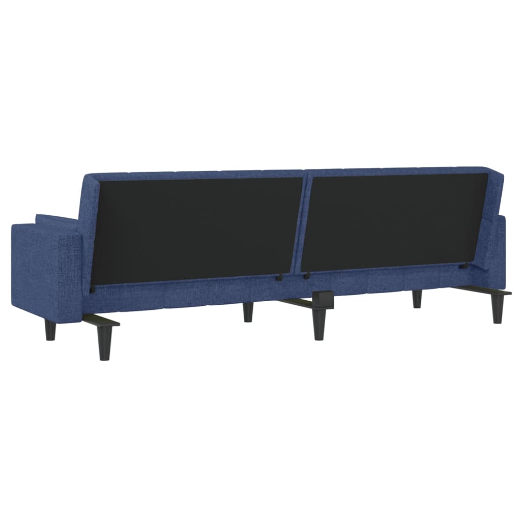 Slaapbank 2-zits met 2 kussens stof blauw