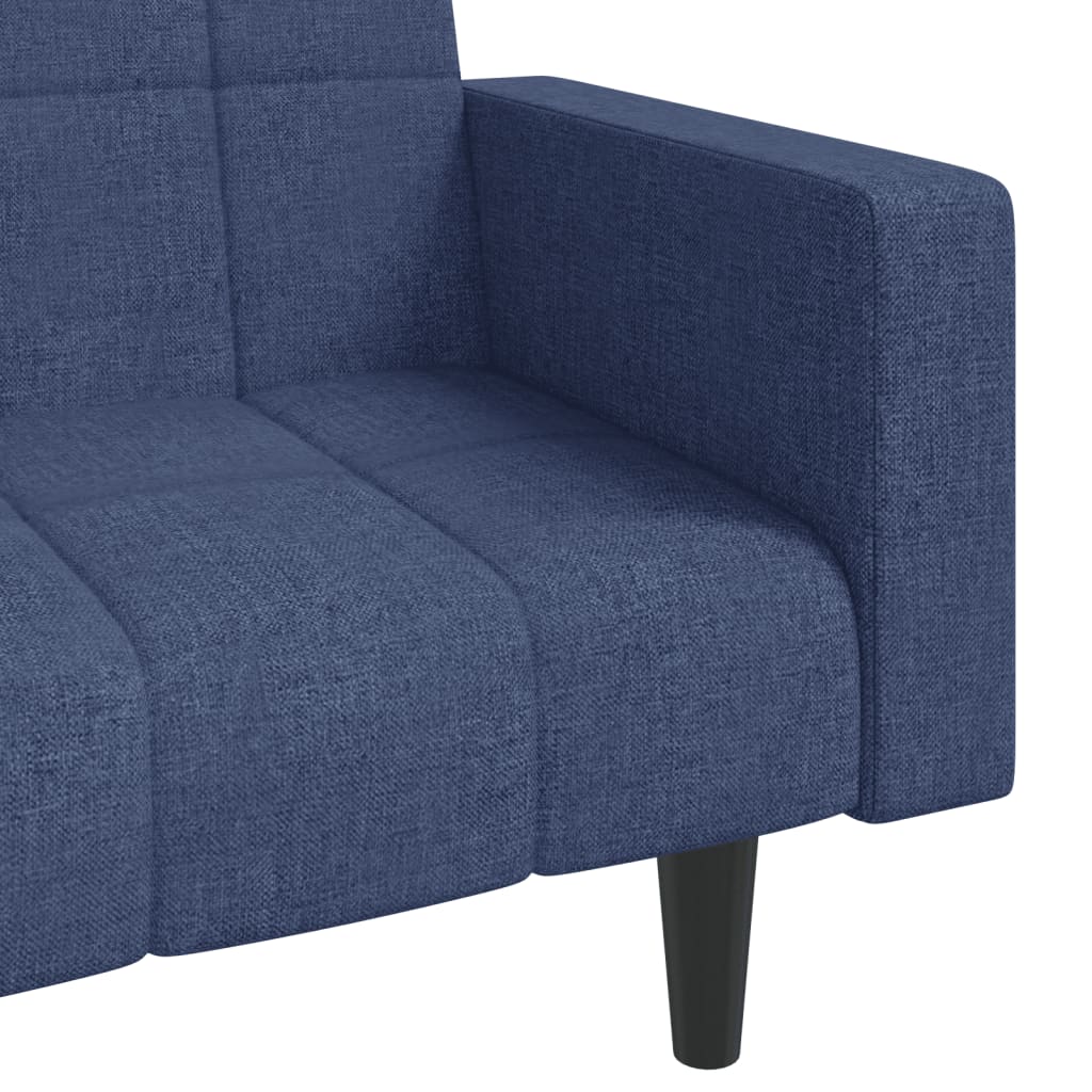 Slaapbank 2-zits met 2 kussens stof blauw