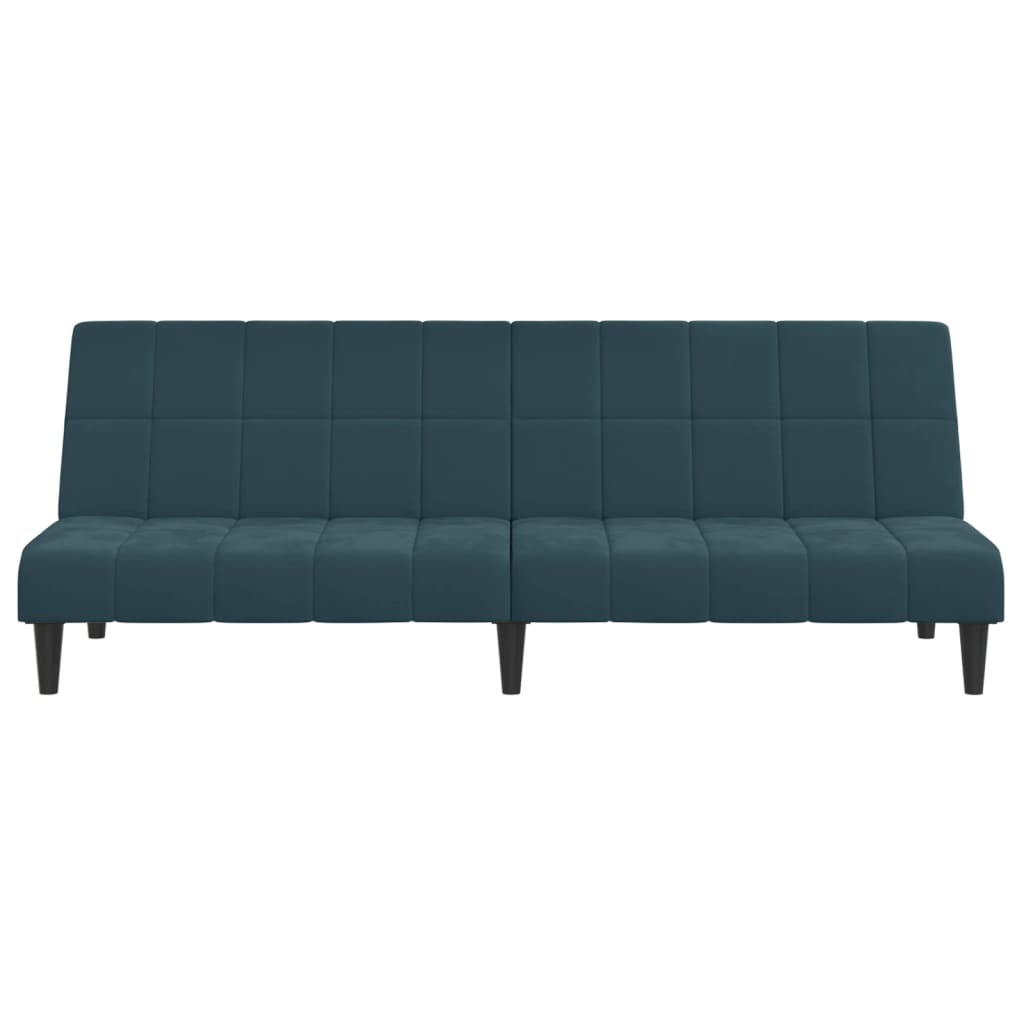 Slaapbank 2-zits fluweel blauw