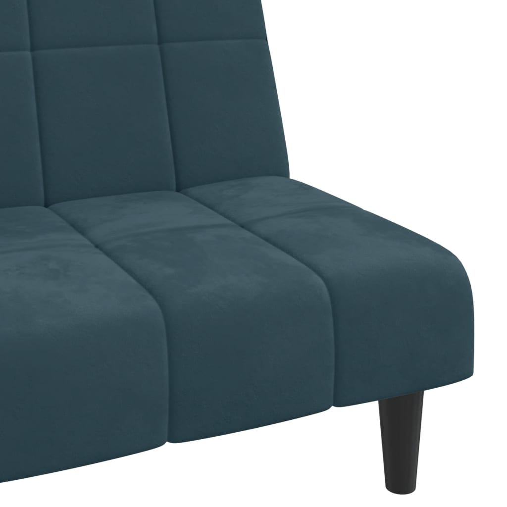 Slaapbank 2-zits fluweel blauw