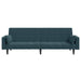 Slaapbank 2-zits met 2 kussens fluweel blauw