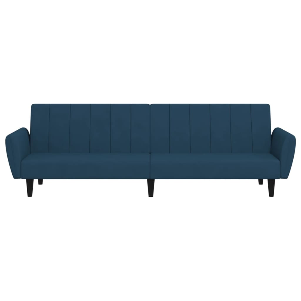 Slaapbank 2-zits fluweel blauw