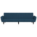Slaapbank 2-zits fluweel blauw