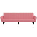 Slaapbank 2-zits fluweel roze