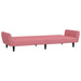 Slaapbank 2-zits fluweel roze