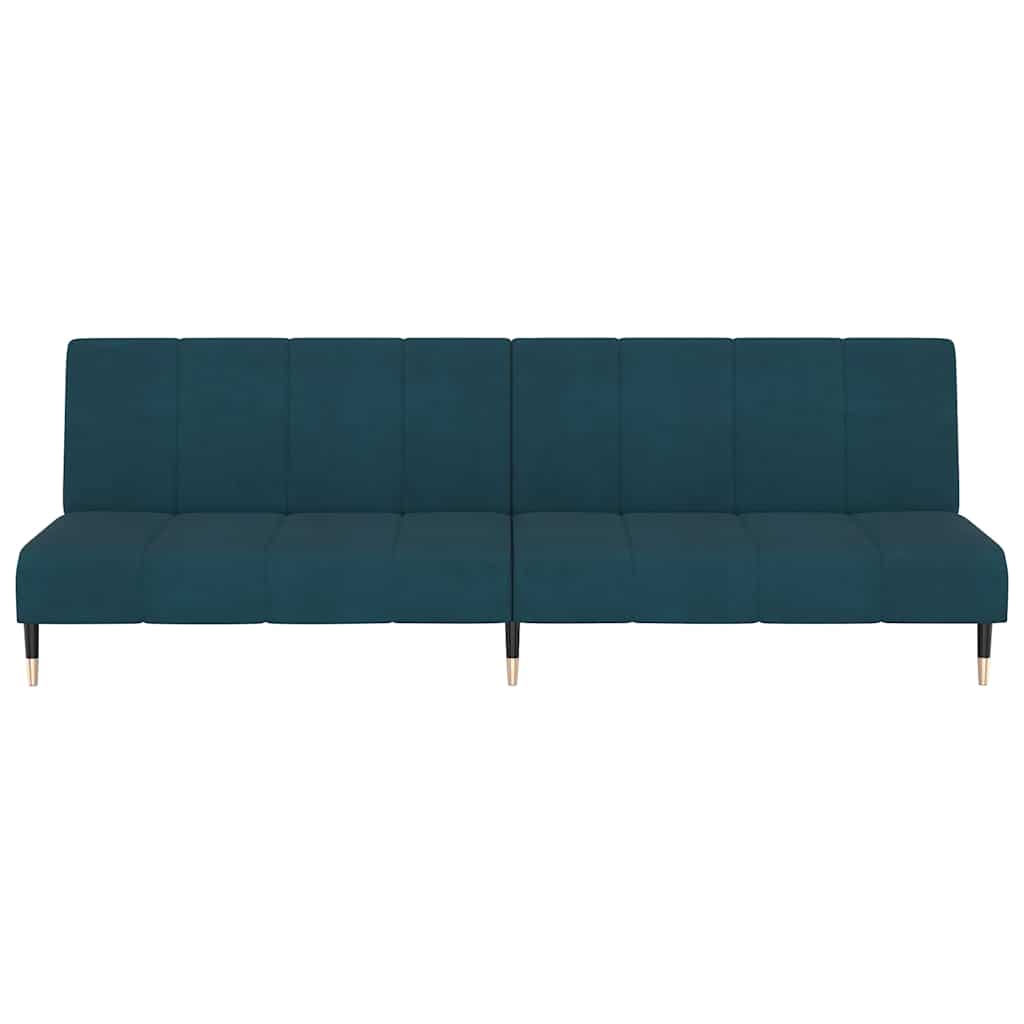 Slaapbank 2-zits fluweel blauw
