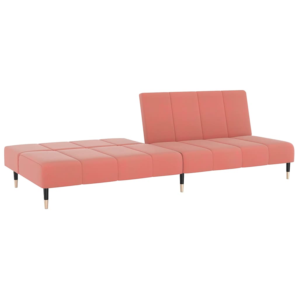 Slaapbank 2-zits fluweel roze
