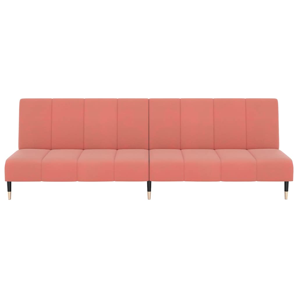 Slaapbank 2-zits fluweel roze