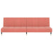 Slaapbank 2-zits fluweel roze