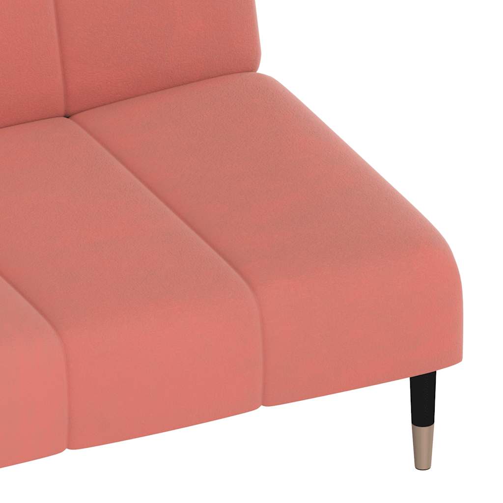 Slaapbank 2-zits fluweel roze