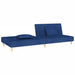 Slaapbank 2-zits met 2 kussens stof blauw