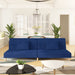 Slaapbank 2-zits met 2 kussens stof blauw
