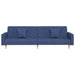 Slaapbank 2-zits met 2 kussens stof blauw